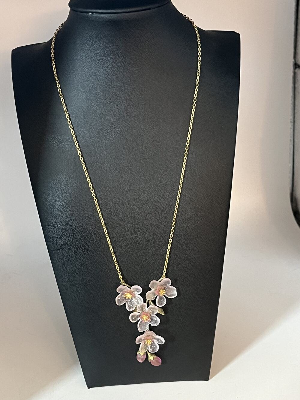 Michael Michaud Peach Blossom "Y" Necklace